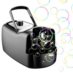 1Pc Bubble Maker Automatic Bubble Blower Portable Bubble Blowing Machine With 2 Speeds Handle 3000-4000 Bubbles Per Minute Plug-In Battery Powered