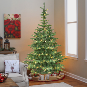 5ft Pre-Lit Christmas Tree With 200 Warm White LED Lights