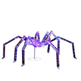 3ft Prism Spider, Illusion, 340 Purple Copper Wire Light, 4.5V 3.6W Halloween Standing Decoration US Specification