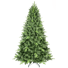 Artificial 7ft Green Christmas Tree With 1875PVC Hard Needle Mixed Branch Tips, Memory Wire Iron Wire, Hinged Premium & Foldable Base For Indoor Holid