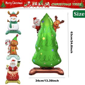 8 Packs Christmas Mylar Balloons With Base Balloon Xmas Tree Santa Snowman 3D Foil Balloons Standing Balloon Decorations For Christmas Birthday Winter