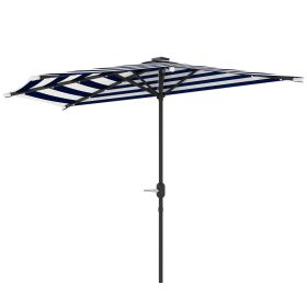 Half Umbrella Outdoor Patio Umbrella, Small Balcony Umbrella, Vented Half Patio Umbrella With Crank 8 Ribs, Porch Umbrella For Garden Deck Poolside, N