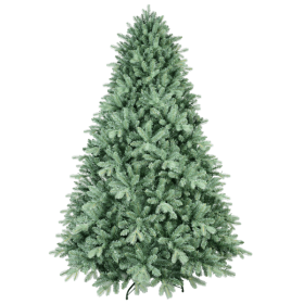 Artificial 7.5ft Blue Green Tint Christmas Tree With 2908 PE PVC Mixed Branch Tips, Memory Wire Iron Wire, Hinged Premium & Foldable Base For Indoor H