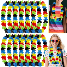 24 Colorful Hawaiian Leis Back To School Party Photo Booth Prop Tropical Flower Necklace Leis For First Day Of School Teacher Appreciation Graduation