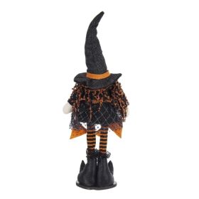 8.3x5x24 Fabric Standing Gnome W Orange Banner  Spring Body, For Halloween Decor
