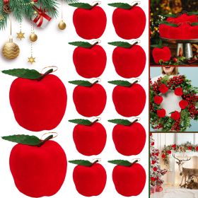12 Packs Christmas Ornament Xmas Tree Fake Red Apples Hanging Decorations Holiday Tree Red Foam Ball Ornament Pendants For Christmas New Year Holiday