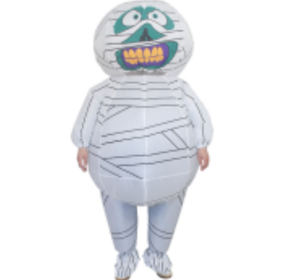 Inflatable Mummy Costume Air Blow Up Jaws Jumpsuit Fancy Dress Funny Carcharias Suit For Cosplay Party-Only Supports Self-pickup.