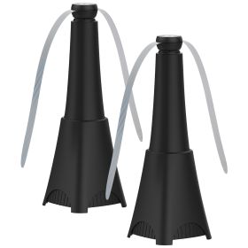 2 Pack Portable Reflective Fly Repellent Fan Rechargeable Battery Powered Table Food Fly Trap With Pattern Soft-Stop Blade Hanging Hook Indoor Outdoor