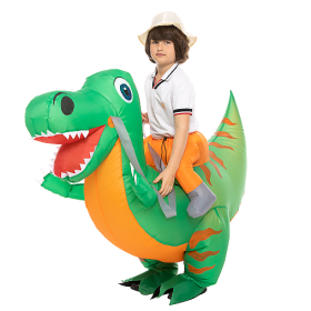 Inflatable Dinosaur Costume For Child, Riding Cute Dinosaurs Costumes, Halloween Blow Up Rider Cosplay--Only Supports Self-pickup.