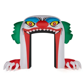 8.9 FT Halloween Inflatables Clown Archway Outdoor Decorations, Scary Halloween Giant Clown Blow Up Decorations With Built-in LED Lights For Holiday P