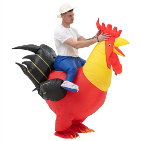 Inflatable Ride-on Rooster Costume Blow Up SuitFancy Dress Funny Jumpsuit Costume ForHalloween Christmas Party-Only Supports Self-pickup.