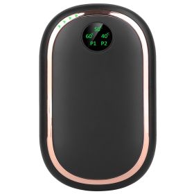 2 Colors Options -- 1Pc Rechargeable Hand Warmer Electric Hand Heater Portable Reusable Pocket Warmer Power Bank With Digital Display Sunset Light 3 L (Color: Black)