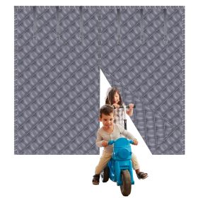 1Pc 16x7FT Magnetic Thermal Insulated Garage Door Curtain For Winter Two Car Garage Screen With Magnetic Closure 8 Roll Up Buckle Straps For Two Cars (Option: Grey-M)