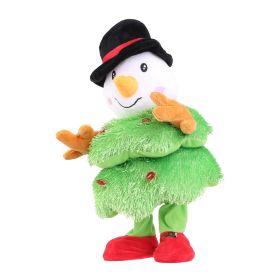 1Pc Penguin Or Elk Or Snowman Electric Dancing Singing Plush Toy Twisting Snowman Toy Talking Interactive Mimicking Funny Songs Wiggly Dance Kid Chris (Option: Snowman)