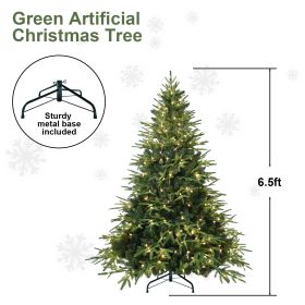 PVC Christmas Tree, Christmas Decorations, Green, With Lights (Option: Half of 13ft)