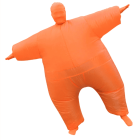 Inflatable Masquerade Costume Full Body Suit Air Blow Up Costumes Jumpsuit Suit (Color: Orange)