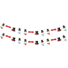 2 Pack Christmas Banner Paper Christmas Sign Garland Gingerbread Man Snowman Christmas Hanging Bunting Garland For Christmas Party Decorations Xmas Ho (Option: Snowman)