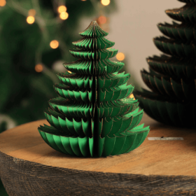 Handmade Green Paper Tree Festive Holiday (Color: Green)
