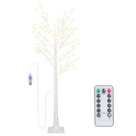 4FT-6FT Options -- 1Pc Lighted Birch Tree Artificial White Birch Twig Tree With 8 Warm White Lighting Modes For Wedding Party Christmas Holiday Festiv (Option: 6ft)