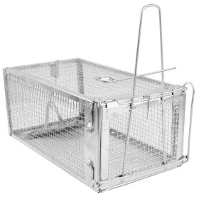 2 Pack Or 1 Pack Rat Trap Cage Humane Live Rodent Trap Cage Galvanized Iron Mice Mouse Control Bait Catch With Detachable U Shaped Rod (Option: 1Pack)