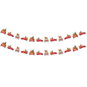 2 Pack Christmas Banner Paper Christmas Sign Garland Gingerbread Man Snowman Christmas Hanging Bunting Garland For Christmas Party Decorations Xmas Ho (Option: Car)