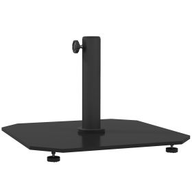 Square Patio Umbrella Base, 41 Lbs Metal Umbrella Stand Base With Adjustable Foot Pads, Heavy Duty Patio Umbrella Holder For 1.31.51.9 Umbrella Poles (Color: Black)